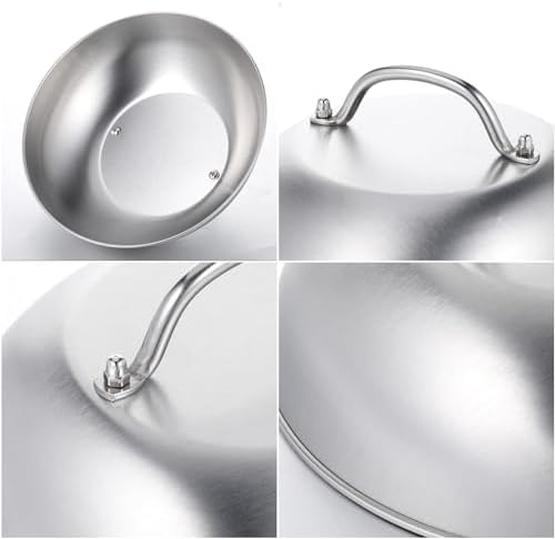 2 Pcs 9 Inch Stainless Steel Griddle Melting Cheese Dome Wok Lids- Commercial Grade Basting and Steaming Cover- Best for Use in Flat Top Grills - Image 3