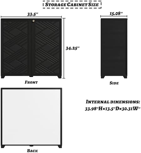 Mrosaa Outdoor Indoor Storage Cabinet,Resin Cabinet Waterproof Black - Image 4