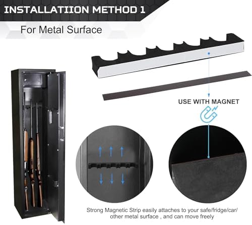 OCQOTAT Gun Rack for Gun Storage, Gun Safe Accessory for Shotguns, Gun Holder in Gun Cabinet, Shotgun Rest, Foam Material with Magnetic Strip and Hook Strip, Gifts for Hunters - Image 6