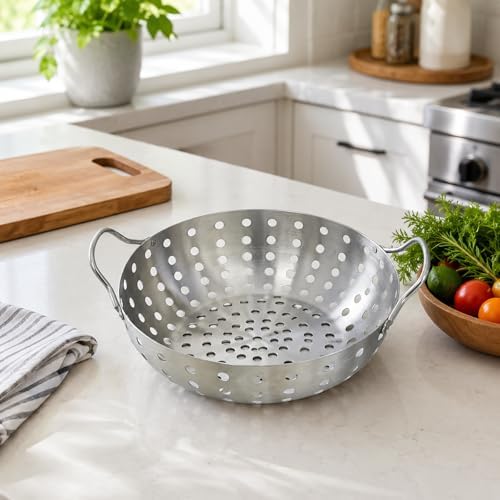 Grill Basket for Outdoor– Stainless Steel Grill Basket for Vegetables, Seafood & Small Foods, Durable BBQ Cooking Accessory for Charcoal and Gas Grills - Image 4