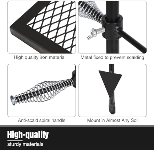 REDCAMP Folding Swivel Campfire Grill, Portable Fire Pit Grill Grate Over Fire Pit, Heavy Duty Steel Grate & Camp Fire Rack with Carrying Bag for Outdoor Camping Cooking - Image 3