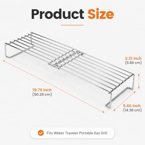 Hisencn 19.8 Inch Foldable Warming Rack for Small Gas Grills - Image 2