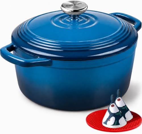 Overmont Enameled Cast Iron Dutch Oven - 5.5QT Pot with Lid Cookbook by Overmont