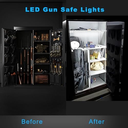 JUSJUBR Gun Safe Light Kit - Door Activated Safe Lights, 6 PCS x 12 Inch Slim LED Light Bars for Inside Cabinets, Closets, Pantries, Cold White 6000K - Image 3