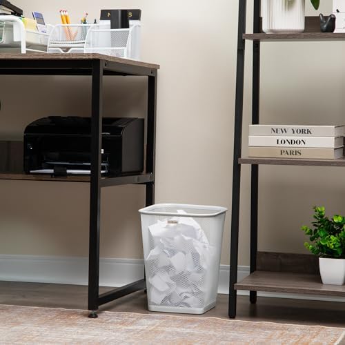 Mind Reader Mesh Trash Can, White, 5 Gallon, Set of 2 - Image 2