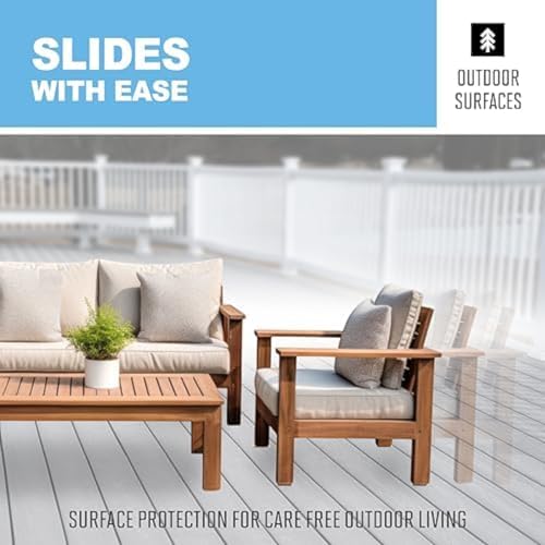 Super Sliders 2.87" x 0.87" Self-Stick Rectangle Furniture Sliders for Carpet and Outdoor Surfaces, Adhesive Indoor/Outdoor Furniture Moving Pads for Chairs and Tables, Set of 12, Beige - Image 6