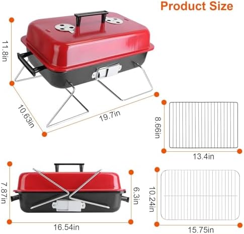 Portable Charcoal Grill for Outdoor Cooking Small Tabletop BBQ Grill - Image 2