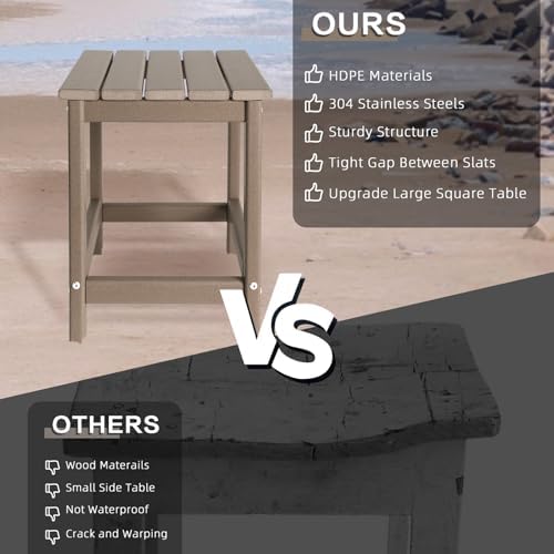 GARDENSTAR Outdoor Side Tables Adirondack, HDPE Small Table for Patio,Outside End Table for Porch, Deck, Pool, Weather Resistant/Easy Maintenance - Image 5