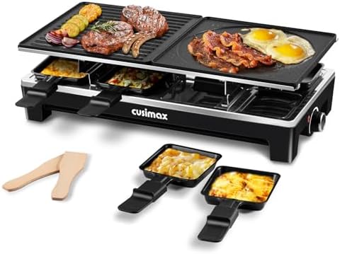 Electric Grill, CUSIMAX Indoor Grill 1500W Raclette Table Grill, Black by CUSIMAX