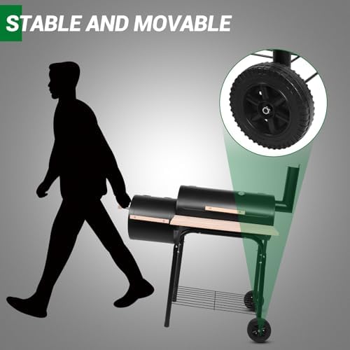 Outvita BBQ Charcoal Grill, Outdoor Patio Barbecue Cooker, Offset Smoker - Image 3
