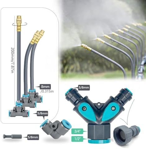 Drip Irrigation System, 82Ft 5/16 Inch Hose, 25 Adjustable Copper Nozzles, Automatic Atomizing Watering Kit for Greenhouse, Outdoor, Raised Bed, Lawn - Image 3