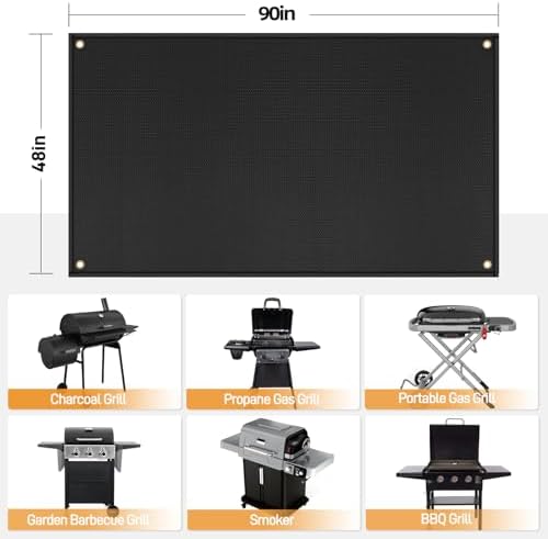 Grill Mat for Blackstone Griddle Accessories 28 & 36in, 90 x 48 x 0.04in - Image 2