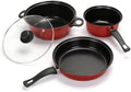 Non-Stick Cookware Set 4Pcs Pots and Pans Set for Outdoor Picnic Travel by Pleasthome