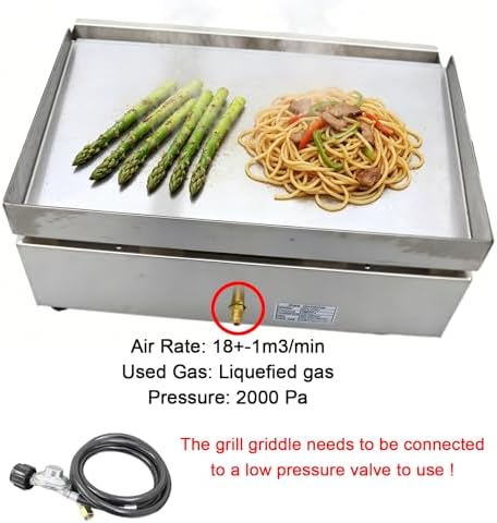 Commercial 2800Pa LPG Countertop Grill Griddle 21.26x13.39in Plate - Image 4