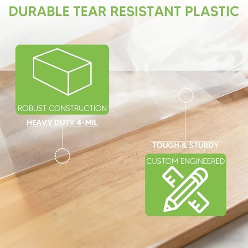 4 Mil Plastic Outdoor Patio Table Cover, Waterproof 111x74x28 Inch, 1PC - Image 3