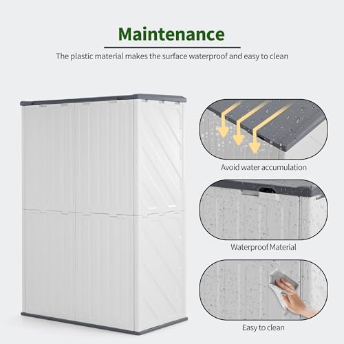 Macrout 50 Cu Ft Outdoor Storage Cabinet, Waterproof Resin Shed SU5462 - Image 6