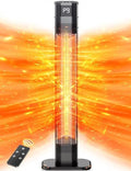 VAGKRI 42" 1500W Electric Outdoor Infrared Heater with Remote, 9 Heat Levels, 24H Timer, 1S Fast Heating, IPX5 Waterproof Tower Space Heater for Home, Office, Patio, Garage by VAGKRI
