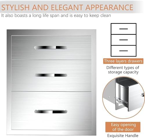 Outdoor Kitchen Triple Drawers 18"W x 21"H x 23"D - Image 6