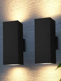 LEONLITE 2-Pack 22" Outdoor Rectangular Wall Light, Up and Down, E26 Base by LEONLITE