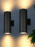 LEONLITE 2-Pack 18" Outdoor Cylinder Wall Light, Up and Down, E26 Base by LEONLITE