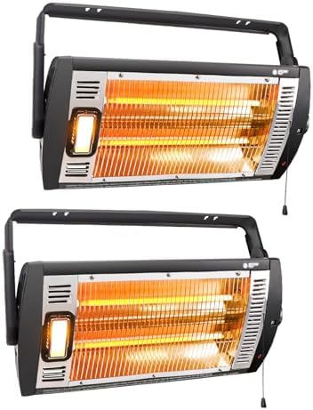 BEYOND HEAT Electric Garage Heater 120V, 1500W Radiant Space Heater, 2-Pack by BEYONDHEAT