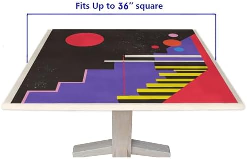 Fitted Table Cloth, Modern Minimalism Pattern Printed on Stain Resistant Fire Table Cover Square, Suitable for Home Dining Camping BBQ, Fit for 36" x 36" Square Tables - Image 5
