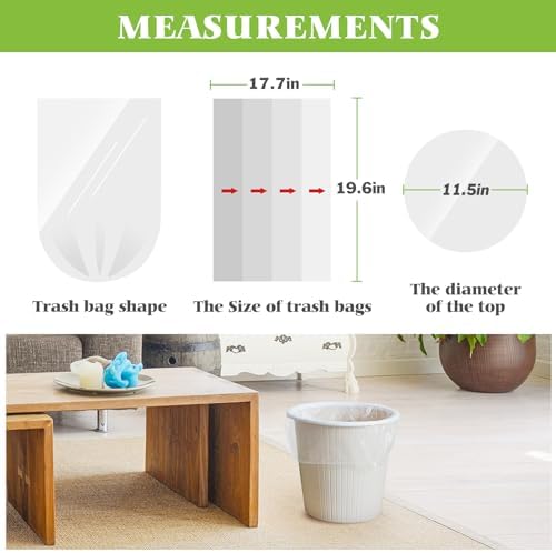 Teivio Small Trash Bags 4 Gallon 120 Counts Garbage Bags, Bathroom Trash Can Bin Liners, Small Plastic Bags for home office kitchen, fit 12-15 Liter, 3,3.5,4.5 Gal, Clear (Pack of 3) - Image 2
