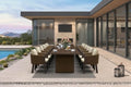 PURPLE LEAF Patio Dining Set Oversized 13 PC with Olifen Armchair Bronze by PURPLELEAF