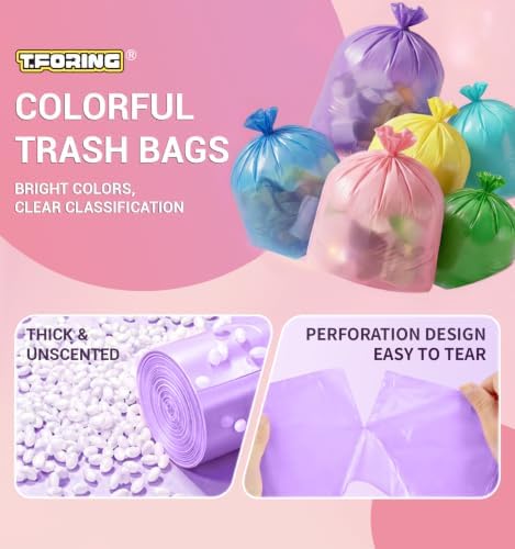 Small Trash Bags 4 Gallon, 0.86 Mil, Unscented, Purple, 150 Count - Image 2