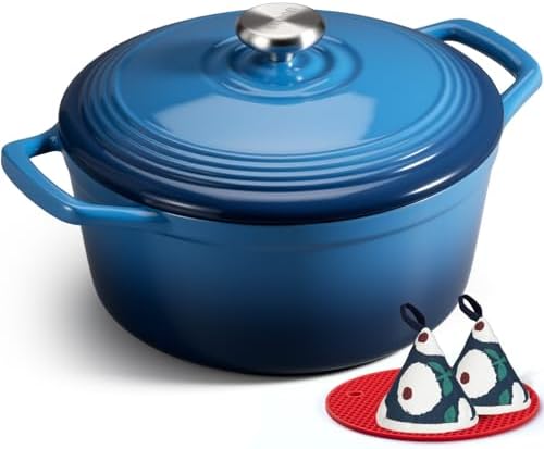 Overmont Enameled Cast Iron Dutch Oven - 7QT Pot with Lid Cookbook by Overmont