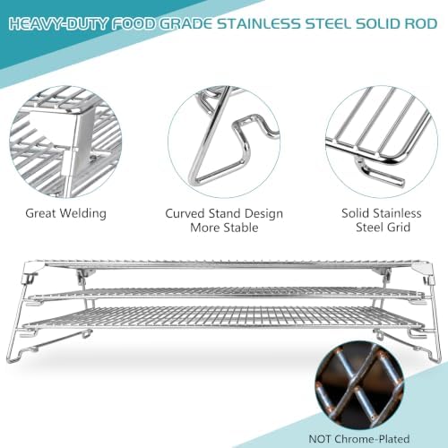 Jerky Racks for Traeger Smoker Woodridge Pro Beef Rack for Pit Boss Austin XL Parts Pellet Grill Large Smoking Accessories Cooling Warming Grate BBQ Accessories 29" Depth - Image 5