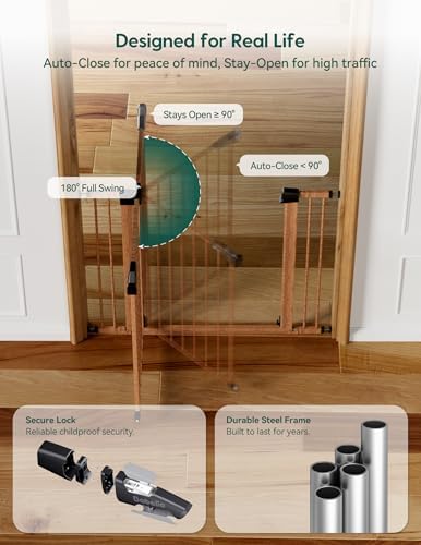 Babelio 26-40 in Pressure Mounted Baby Gate for Stairs, PressGuard Dog Gate - Image 6