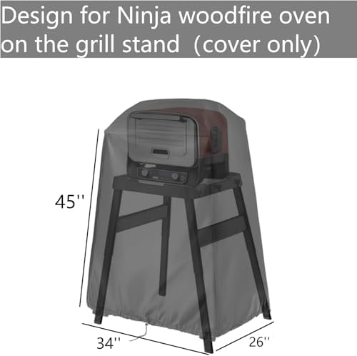 Cover for Ninja Pizza Oven on Grill Stand Cover Woodfire Oven Accessories Outdoor Waterproof Grill Covers Size 34" L x 26" W x 45" H - Image 2