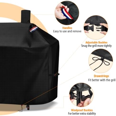 Grill Cover for Royal-Gourme-t CC1624 Barrel Charcoal BBQ Grill Covers - Image 3