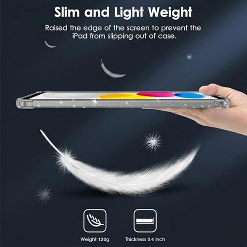 Clear Glitter Silver Case for iPadA16 11th/10th Gen 11/10.9" 2025/22 - Image 5