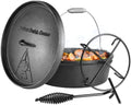 LIFERUN 4.2 Quart Cast Iron Dutch Oven Pot with Lid, Black by PowerYourEveryWorkout