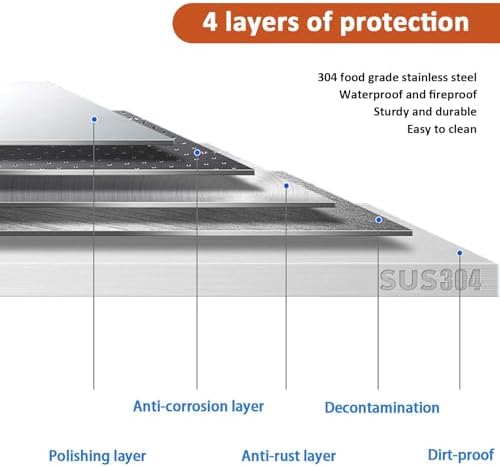 JIE JIN 30" W X 21" H Outdoor Kitchen Doors Double Doors Thickened 304 Brushed Stainless Steel BBQ Access Door BBQ Island Doors Outdoor Kitchen Accessories Door for Outdoor Kitchen BBQ Island - Image 6