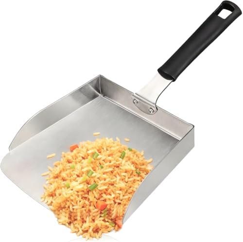 Griddle Spatula, Large Griddle Scoop, Stainless Steel, 7.6" x 7.6" by EsieHouzie