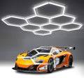 35Lights LED Hexagon Garage Lights,8-Hex Honeycomb Lights 38800Lumens Hexagon DIY Super Bright Car Detailing Ceiling 388W LED Shop Light for Warehouse Workshop Gym Basement by RGZZUP