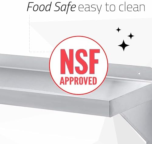 DuraSteel Stainless Steel Wall Shelf - 48" Wide x 12" Deep Commercial Grade - NSF Certified - Industrial Appliance Equipment (Restaurant, Bar, Home, Kitchen, Laundry, Garage and Utility Room) - Image 7