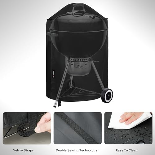 Suphomeware 22 Inch Grill Cover for Weber Kettle Charcoal, Waterproof and Heavy Duty BBQ Covers with Fade Resistant - Image 5