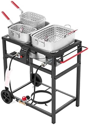 Outdoor Propane Deep Fryer with Double Burner Propane Stove - Image 2