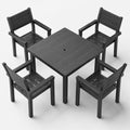 5-Piece Patio Dining Set for 4, Wood-Grain HDPE Outdoor Table and Chairs by DurableCarportsSheds