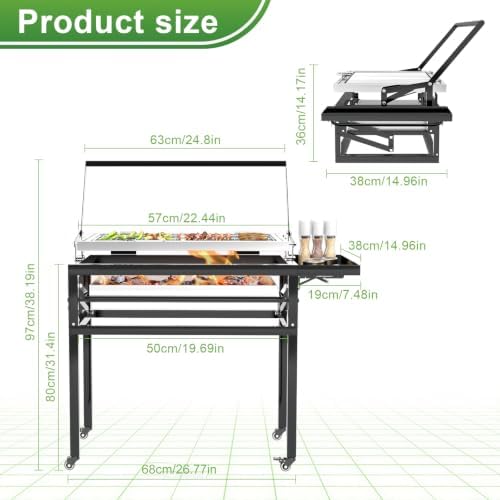 Rotating Flip Charcoal Grill for Outdoor Camping BBQ Cooking - Image 3