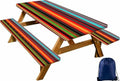 CAPSCEOLL Picnic Table Cover with Bench Covers 5ft - Colorful Stripes by CAPSCEOLL