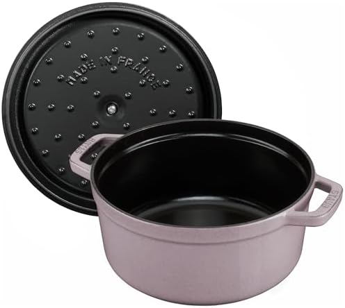 STAUB Cast Iron 7-qt Round Cocotte - Lilac - Image 6