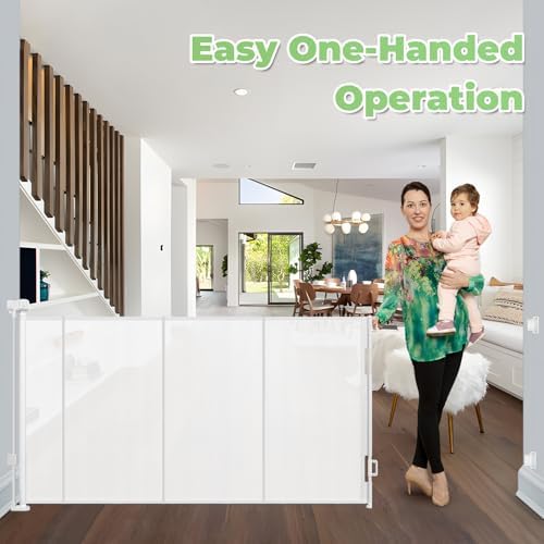 Reinforced 155" Extra Wide Retractable Baby Gate, Prevents Crawling Under - Image 5