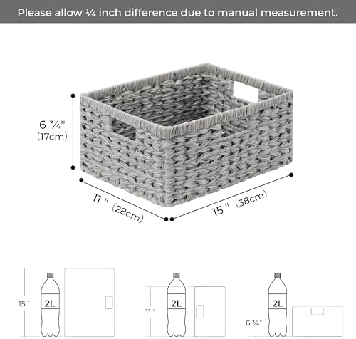 GRANNY SAYS Wicker Storage Baskets for Shelves, Wicker Baskets, Gray, 1Pack - Image 2