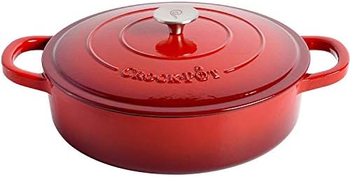 Crock-Pot Crock Pot Artisan Enameled Cast Iron Braiser W/Lid, 5 Quart, Scarlet Red - Image 2