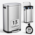 ELPHECO Kitchen Trash Can with Lid 13 Gal Stainless Steel Pedal Garbage Can by ELPHECOUSA